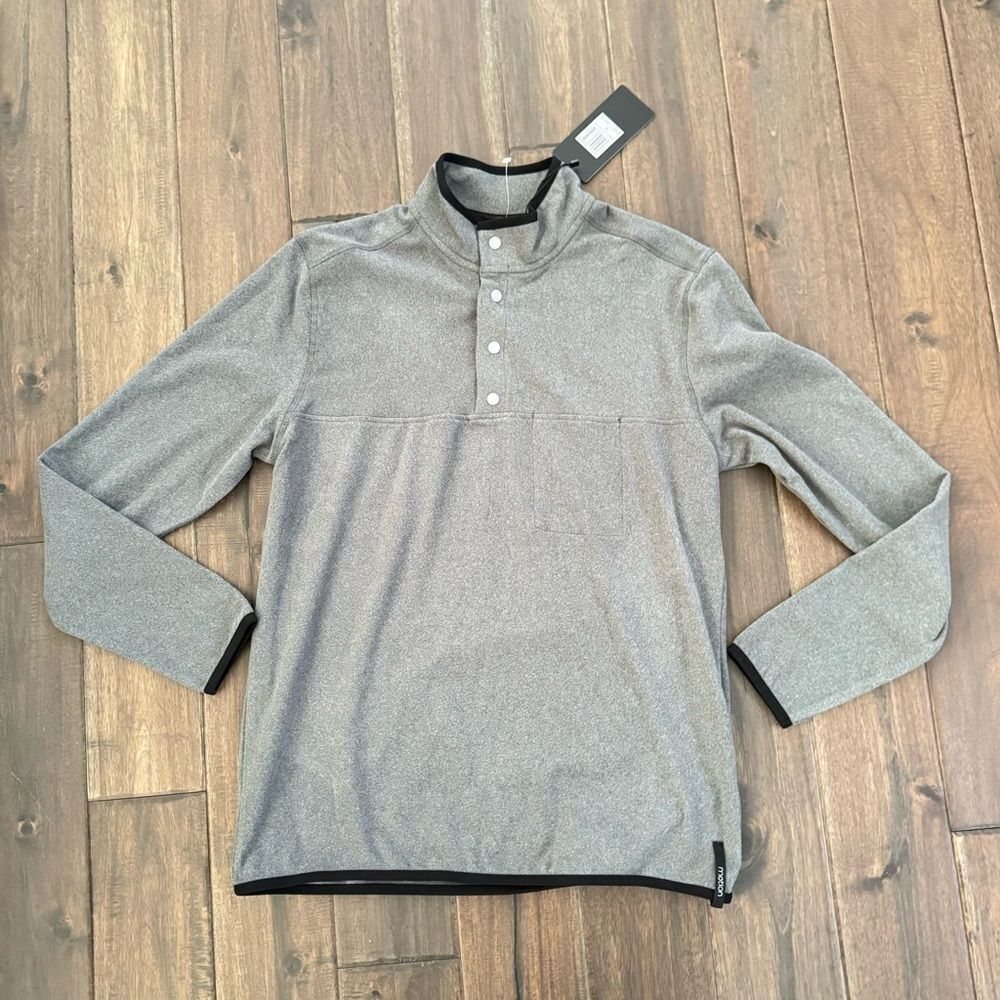 Motion Gray Snap Mock Neck Pullover S NWT